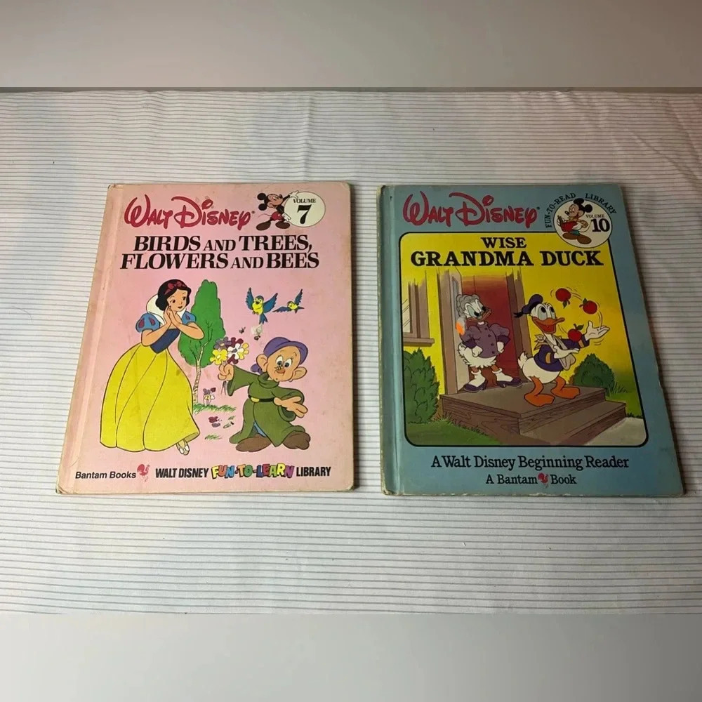 Walt Disney Birds And Trees Flowers And Bees And Wise Grandma Duck Book Vintage